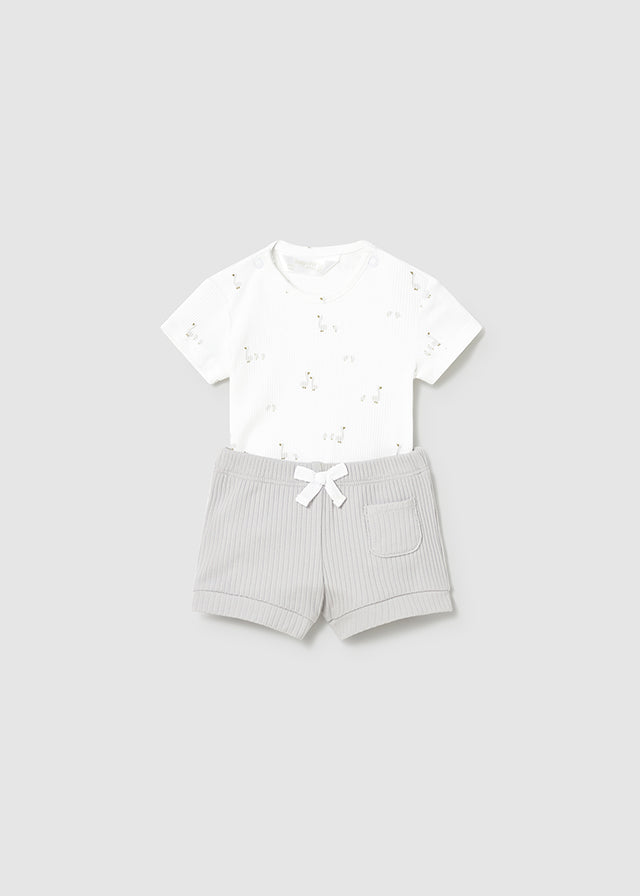 Mayoral Grey Swan Bodysuit Shorts Sets