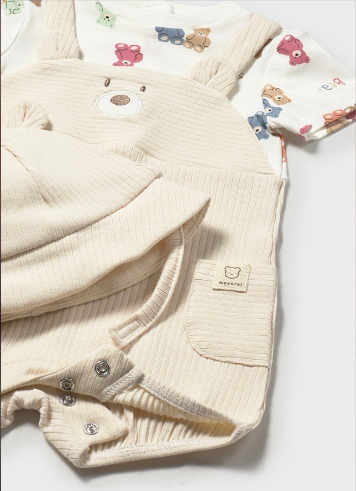 Mayoral Teddy Beige Dungaree & Hat