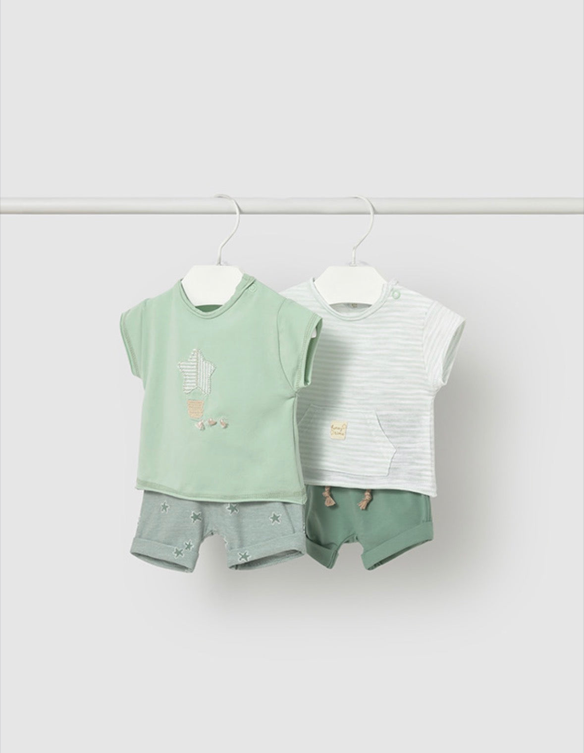 Mayoral Sage Green Shorts Two Pack