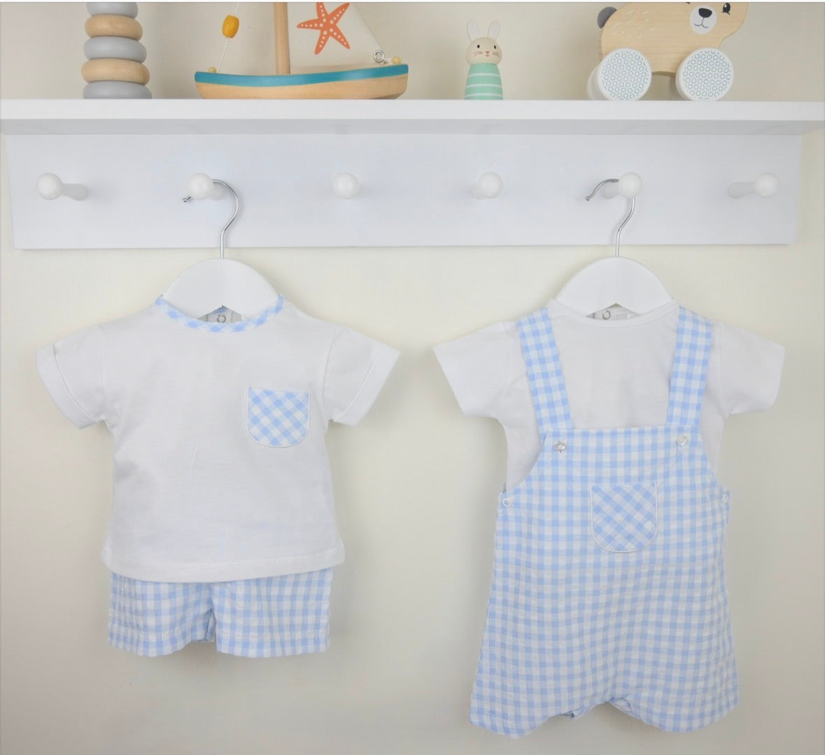 Pex Blue Flynn Check Dungaree
