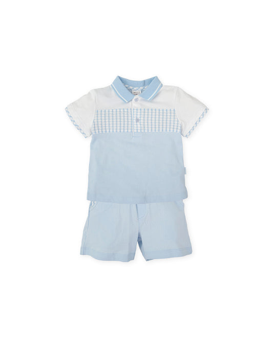 Tutto Piccolo Blue Polo Shorts Set
