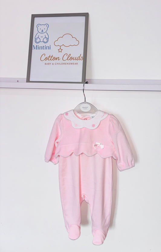 Mintini Pink velour All in One AW25