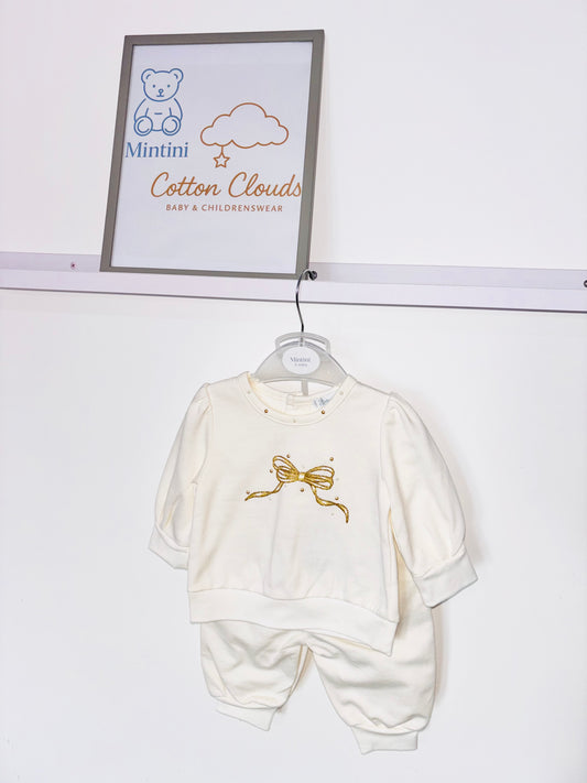 Mintini Ivory Bow Jogsuit AW25