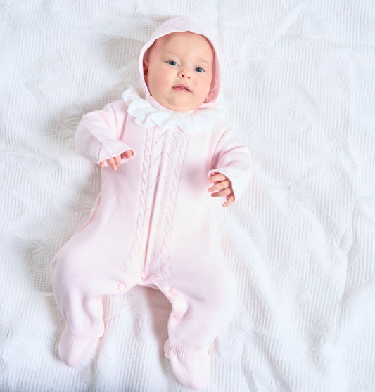 Dandelion Pink Frill Bonnet Set