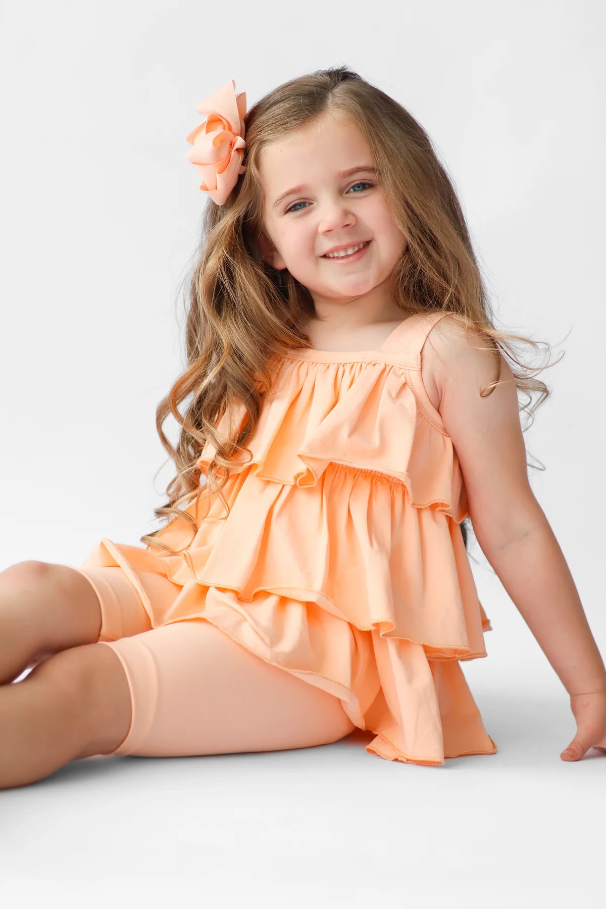 Harris Kids Peach Frill Legging & Short 3 Piece