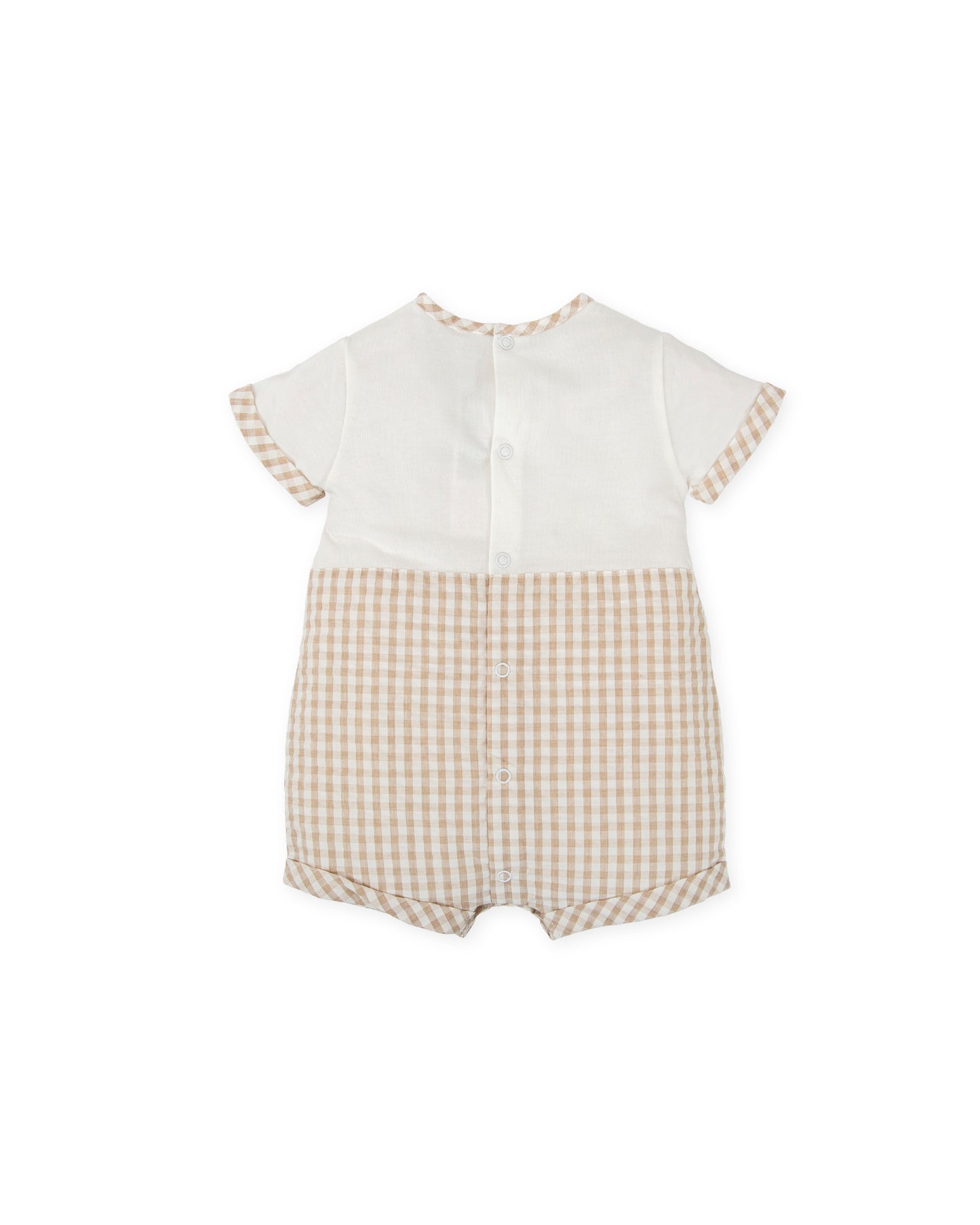 Tutto Piccolo Sand Gingham Romper