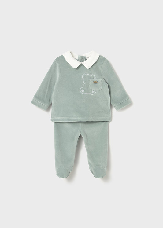 Mayoral Sage Green Bear Trouser Set