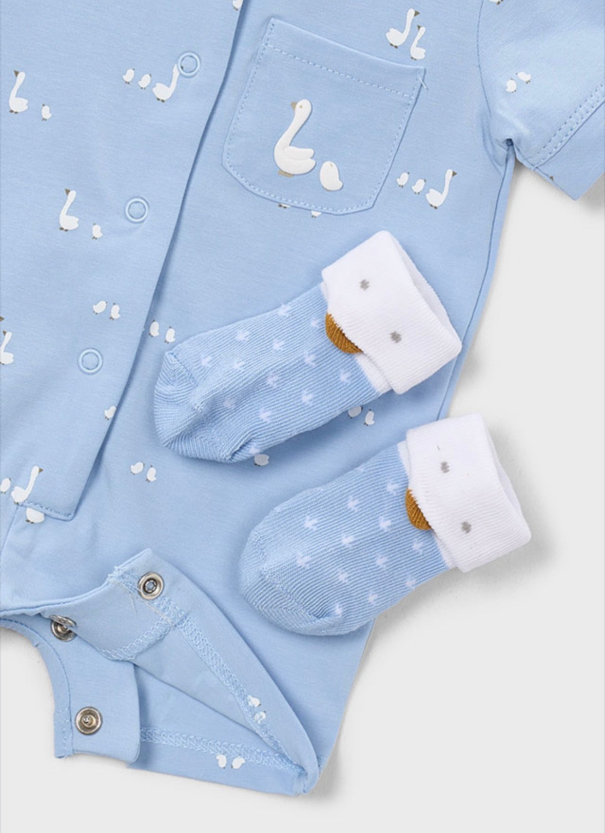 Mayoral Swan Blue Romper Set