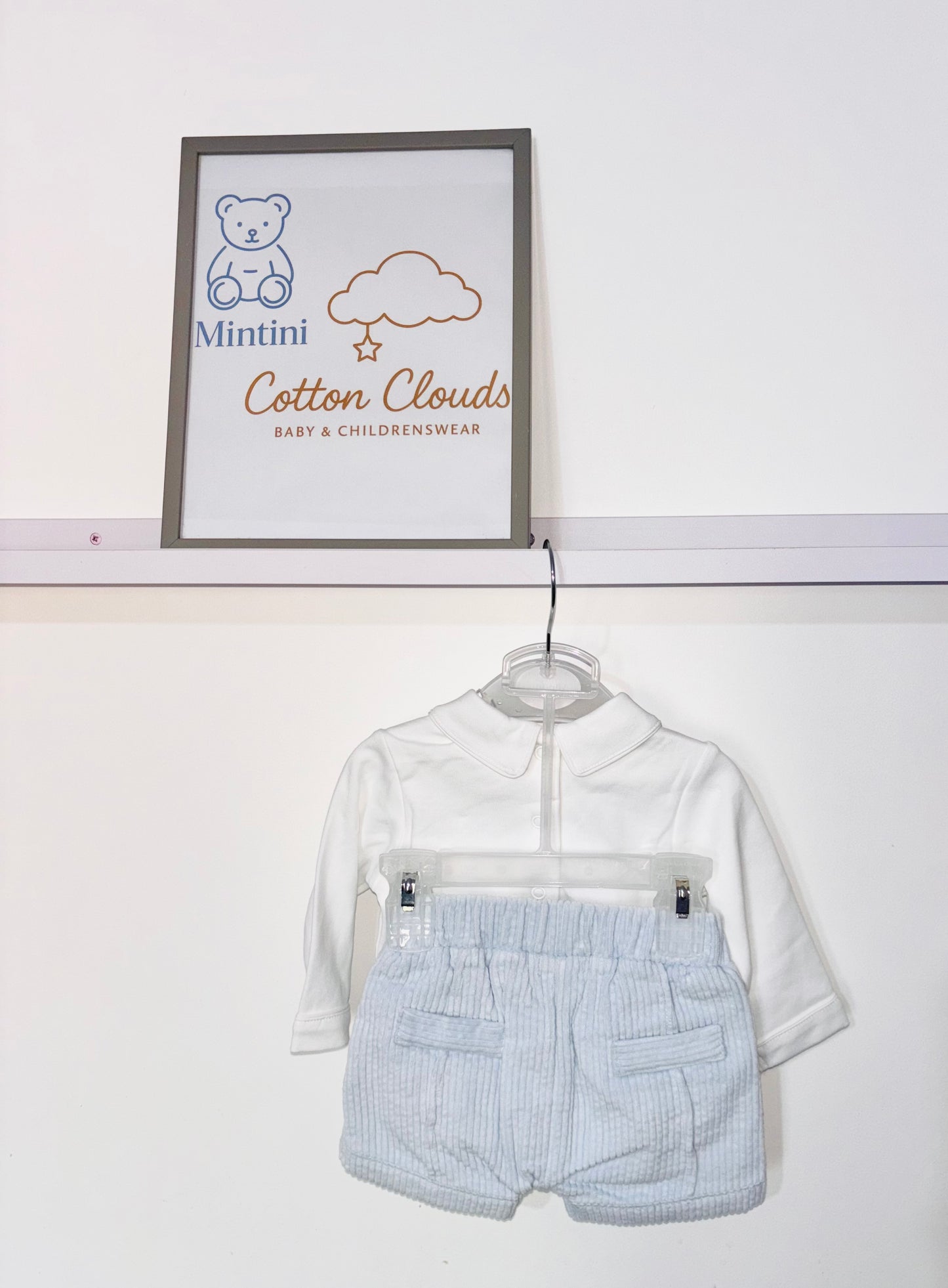 Mintini Blue Cord Shorts Set AW25