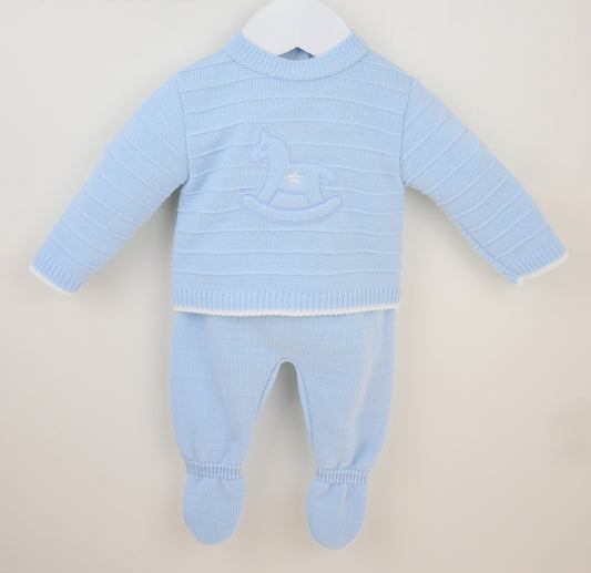 Pex Blue Rocking Horse Trouser Set