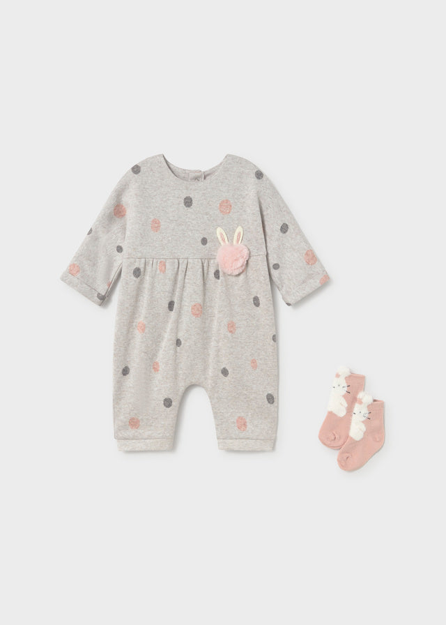Mayoral Grey Bunny Romper & Socks