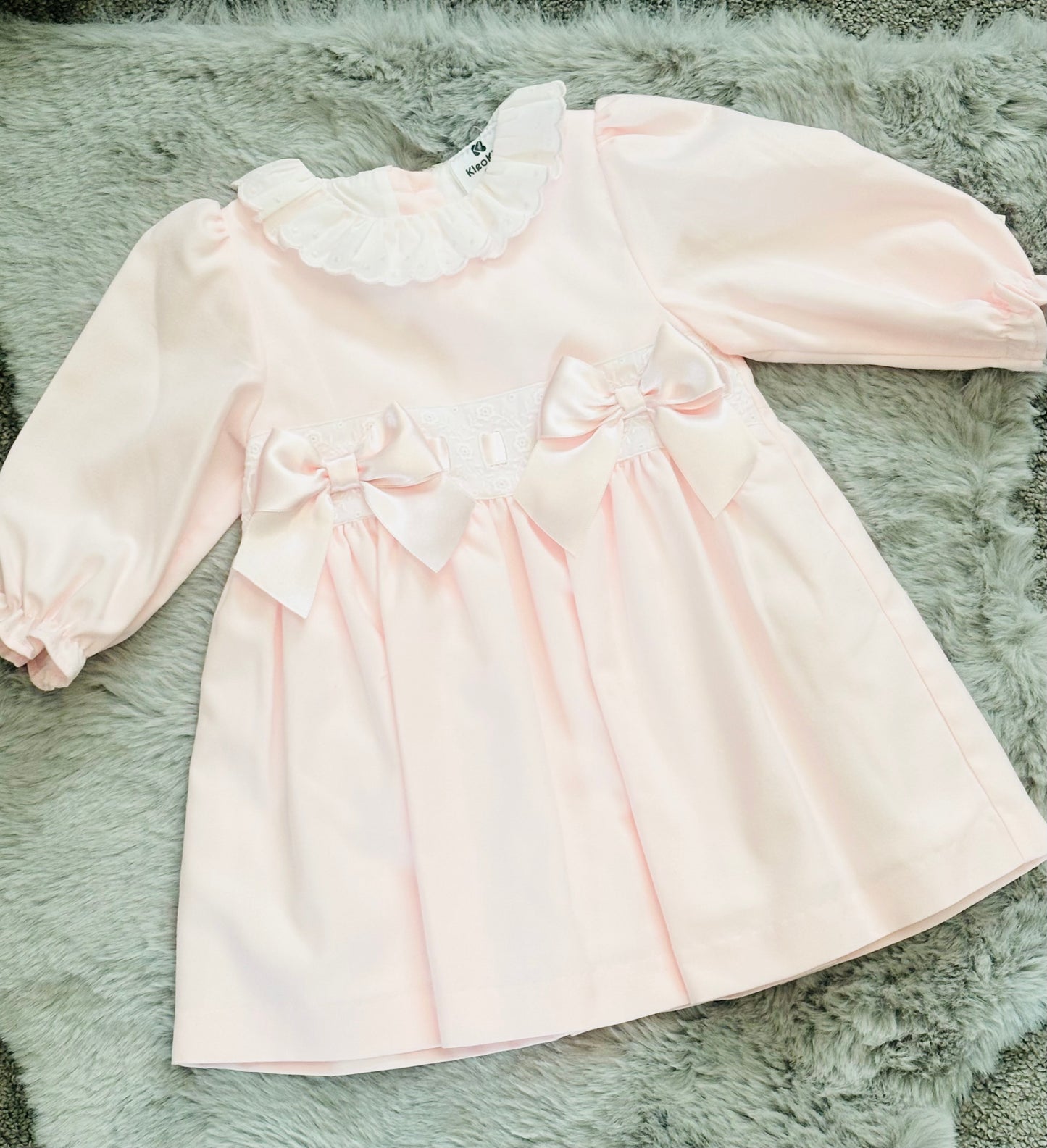 Pink Frill & Bow Lace Dress