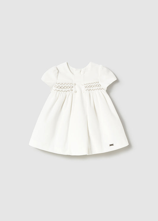 Mayoral White Velour Dress