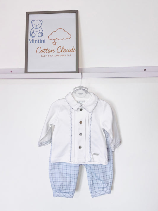 Mintini Blue Check Trouser Set