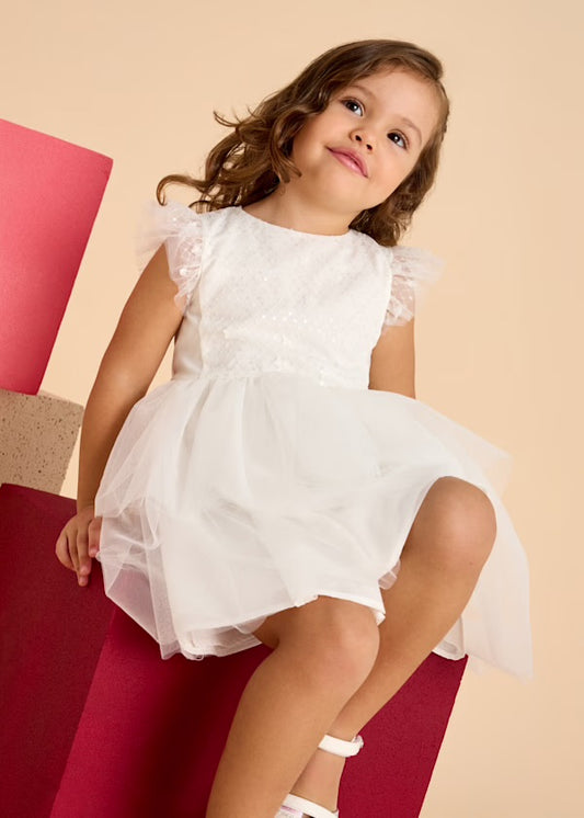 Mayoral White Sequin Dress