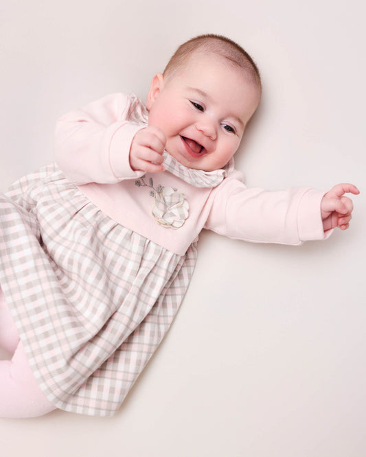 Tutto Piccolo Pink Check Dress & Tights