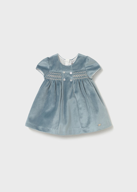 Mayoral Blue Velour Dress