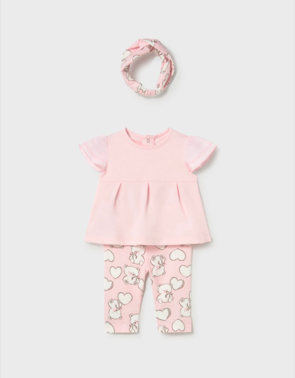 Mayoral Pink Bear & Heart Legging Set