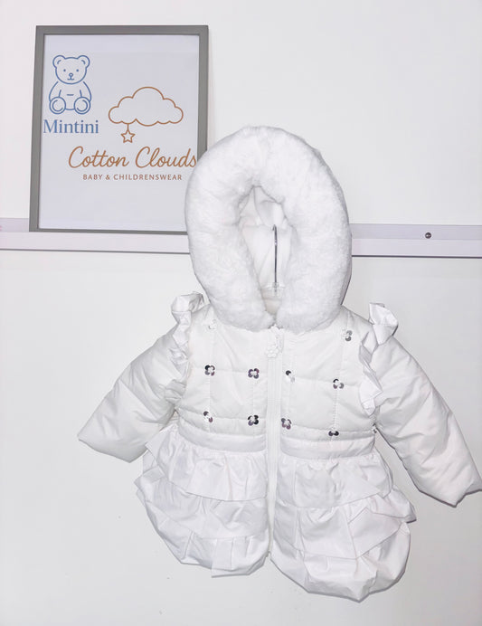 Mintini White Sequin AW25 Coat