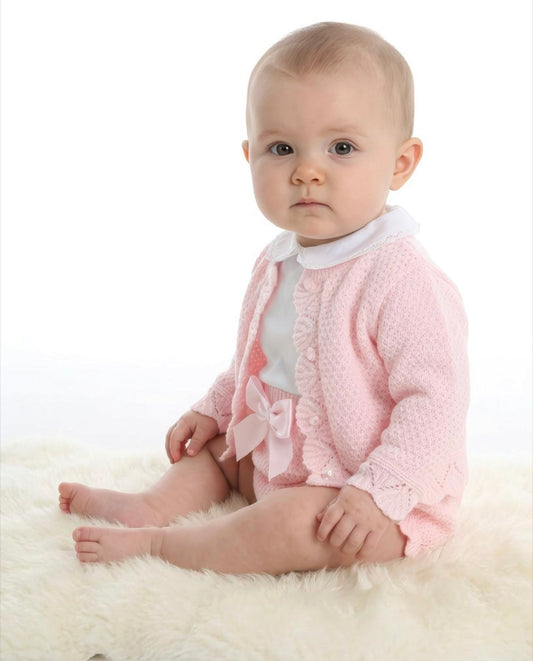 Pex Pink 3 Piece Bow Knitted Set