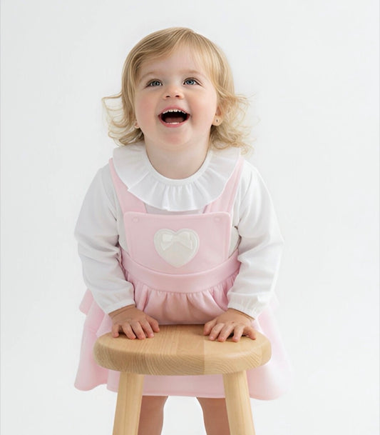 Pex Pink Portia Heart Pinafore Set