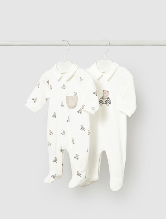 Mayoral Bear Onesie 2 Pack