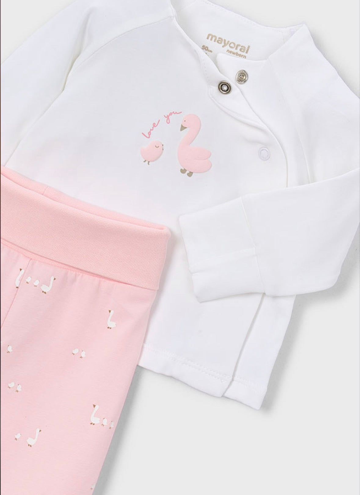 Mayoral Pink Love You Swan Set