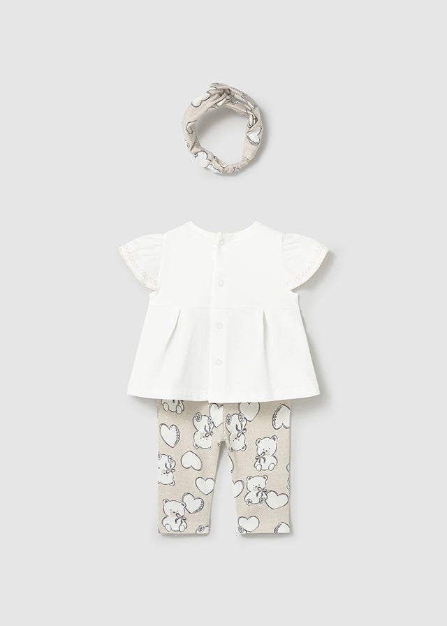 Mayoral Bear & Heart Legging Set