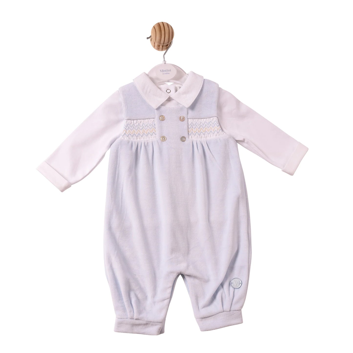 Mintini Blue Smock Dungaree Set