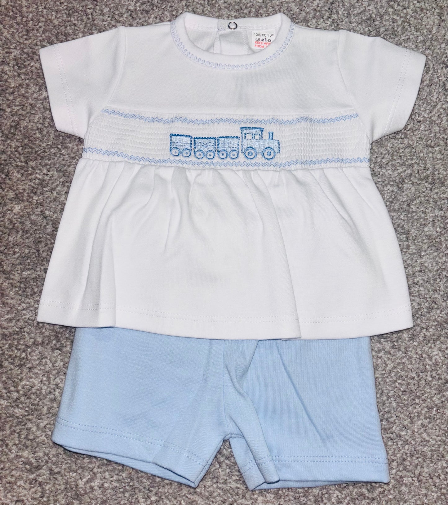 Blue Train Shorts Set