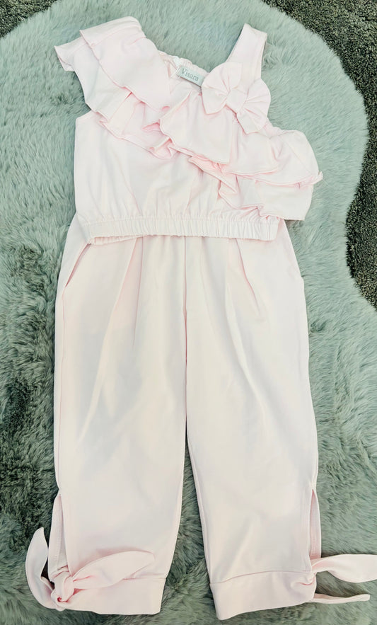 Visara Pink Frill Trouser Set