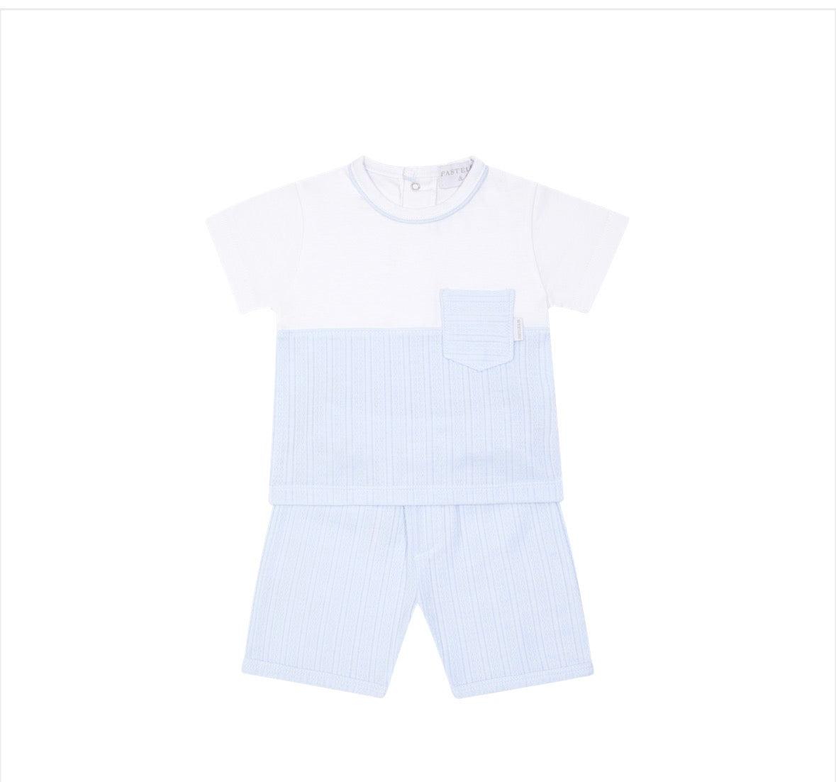 Pastels & Co Blue Henry Tshirt & Shorts