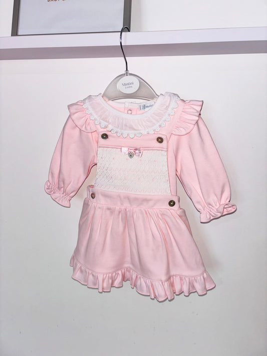 Mintini Pink Smock Pinafore Set AW25