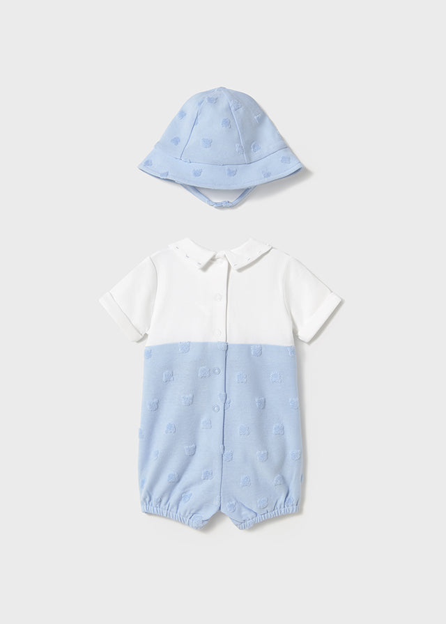 Preorder Mayoral Blue Dungaree & Hat Set