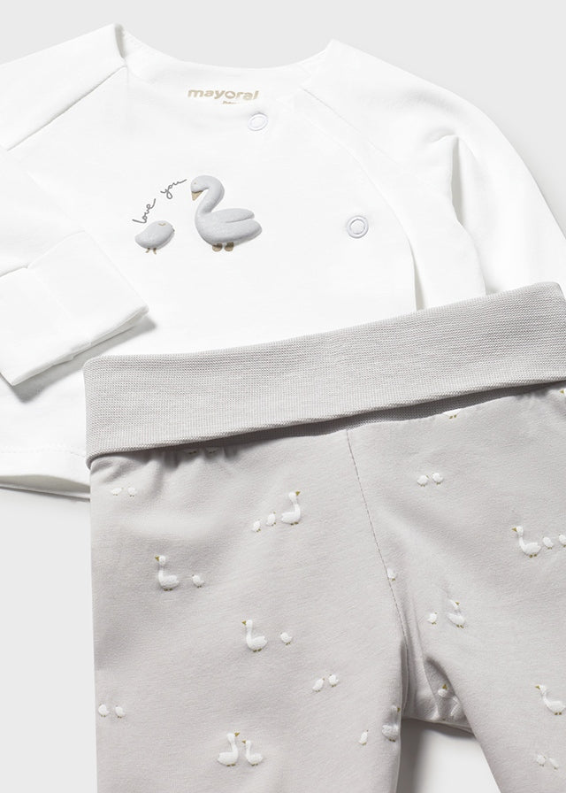 Mayoral Grey Love You Swan Set