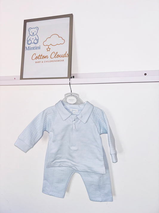 Mintini Blue Polo Trouser Set