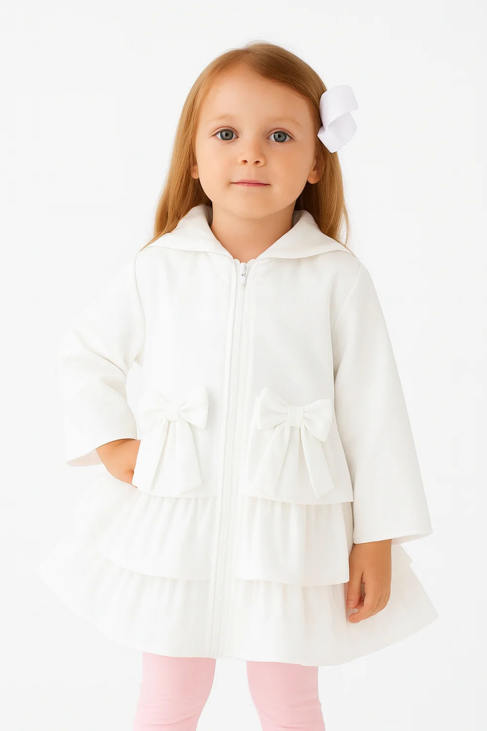 Harris Kids White Serena Frill Jacket