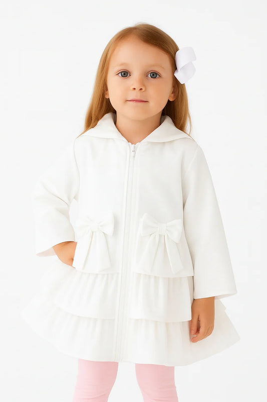 Harris Kids White Serena Frill Jacket