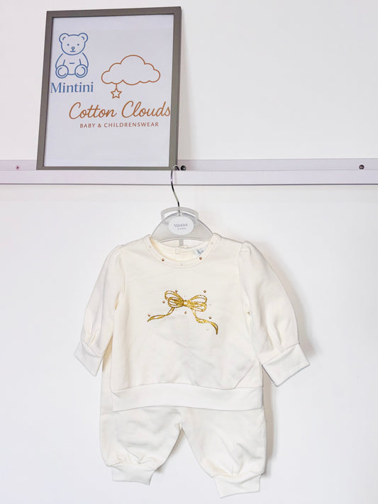 Mintini Ivory Bow Jogsuit AW25