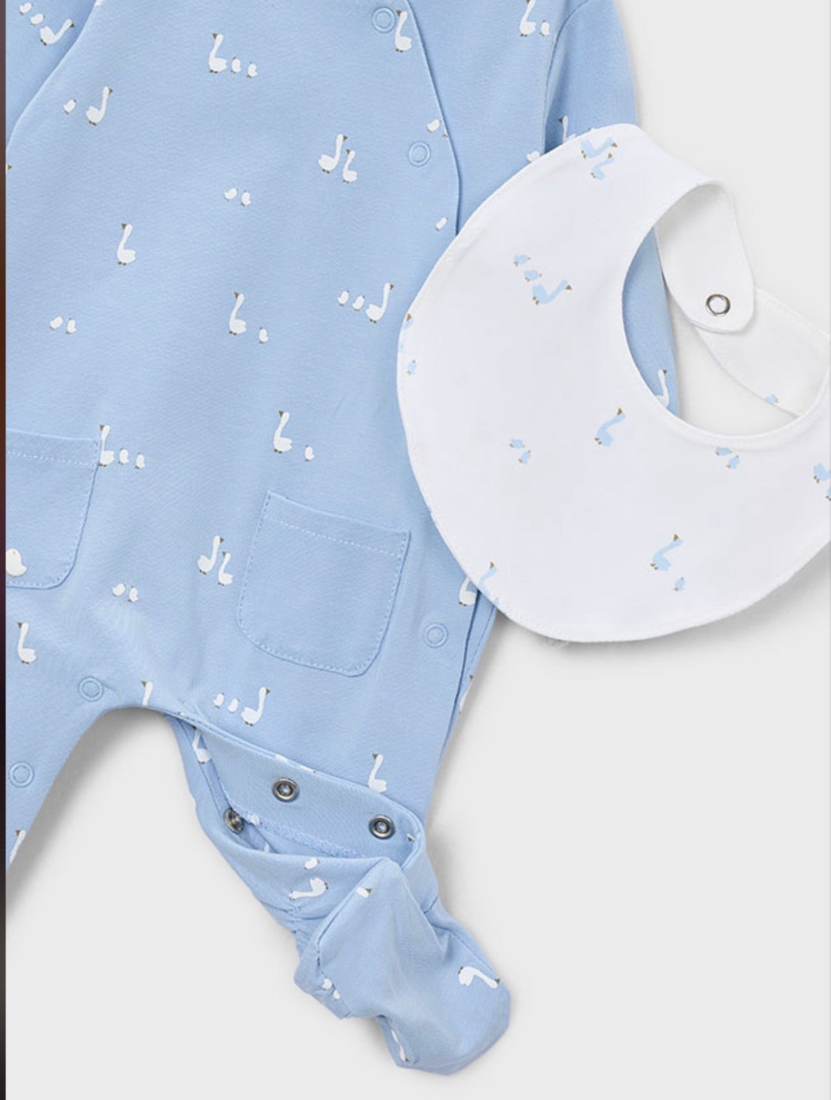 Mayoral Swan Blue Sleepsuit Set