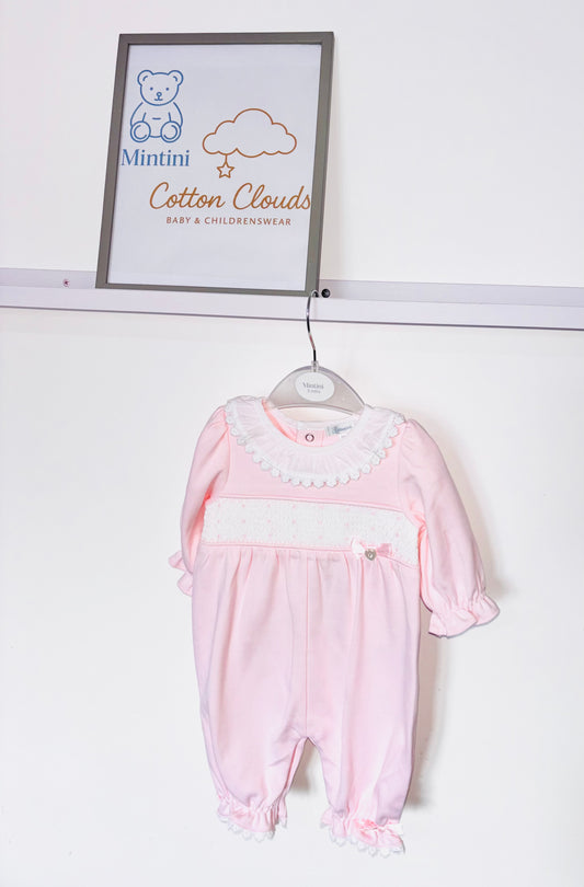 Mintini Pink Smock Onesie AW25