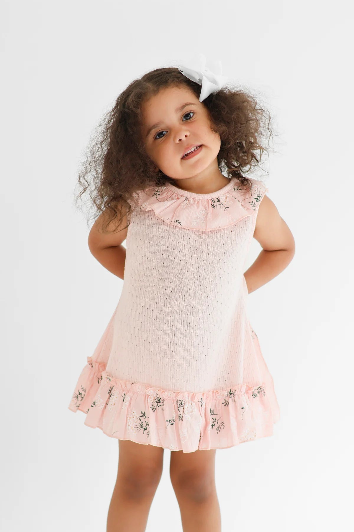 Harris Kids Eliza Knit Floral Bow Dress