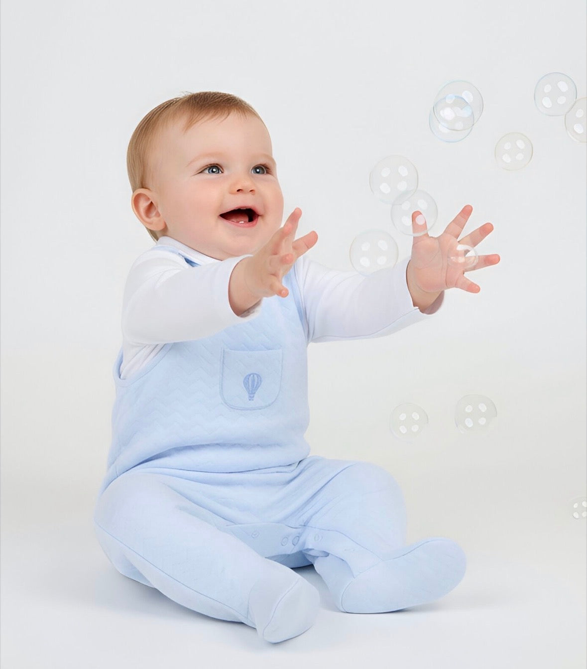 Pex Blue Balloon Pascal Dungaree Set