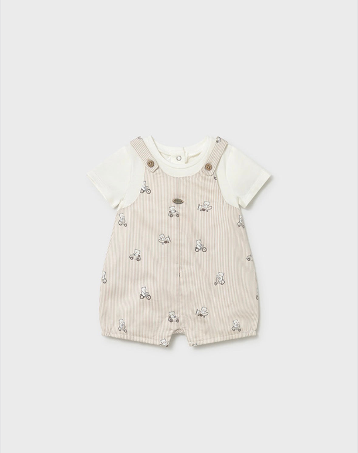 Mayoral Beige Bear Dungaree
