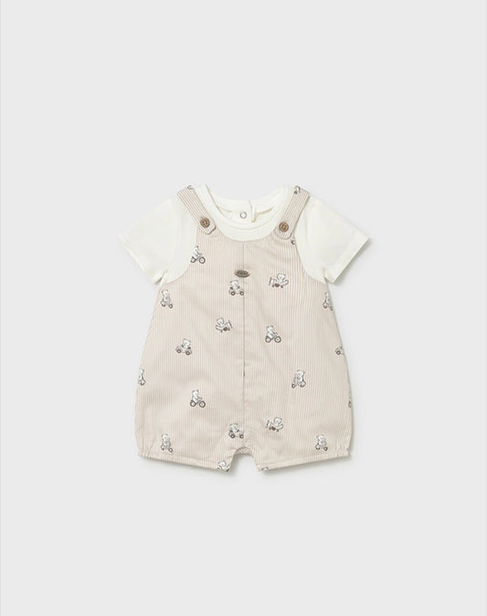 Mayoral Beige Bear Dungaree