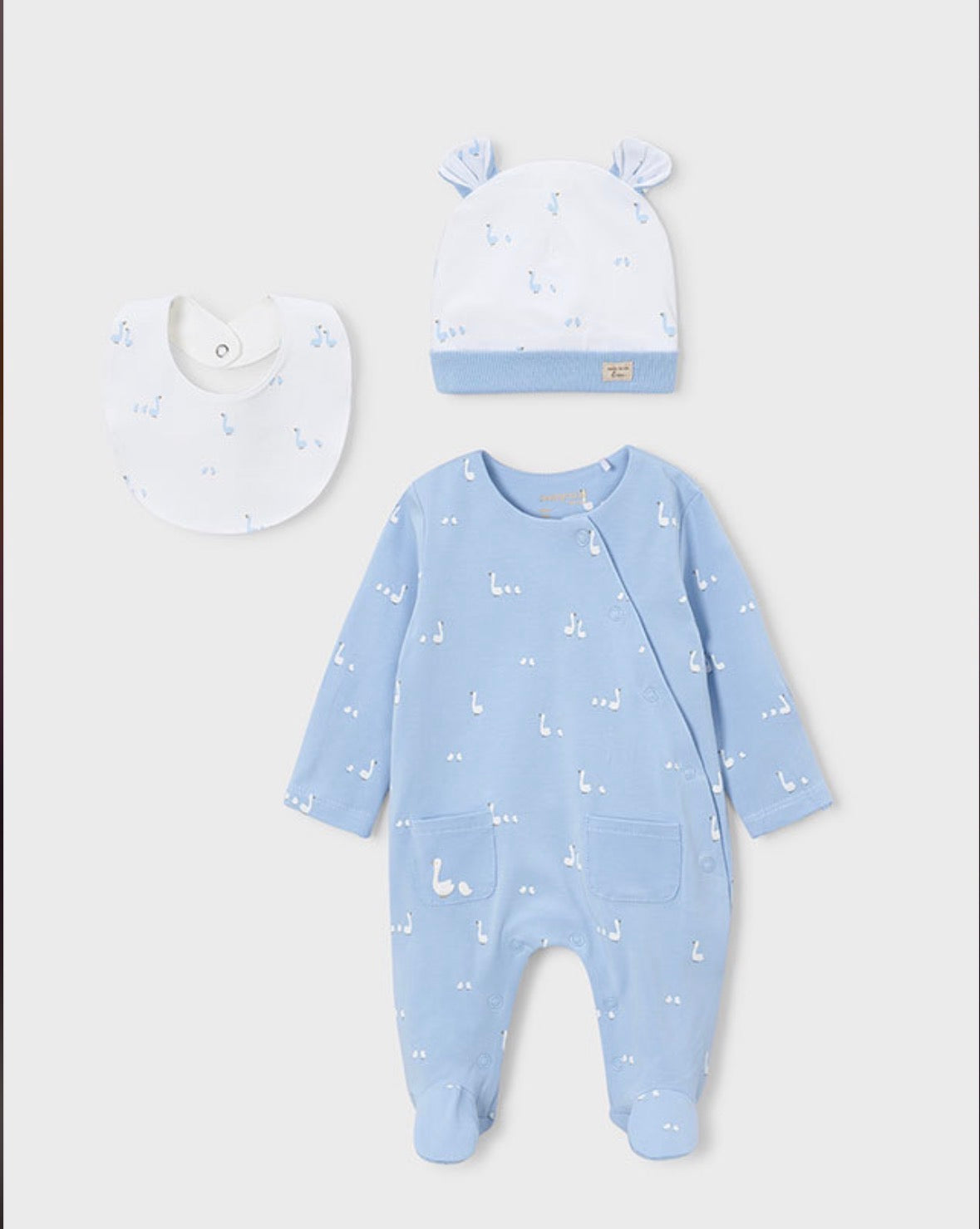 Mayoral Swan Blue Sleepsuit Set