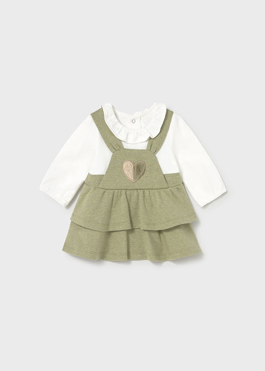 Mayoral Sage Green Dungaree Skirt