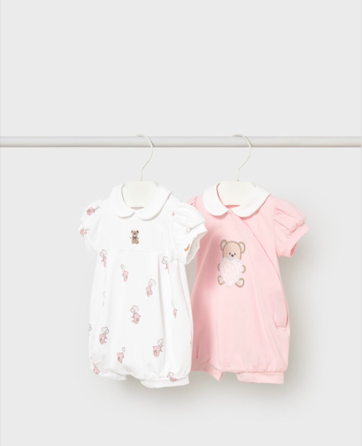 Mayoral Pink Bear Rompers
