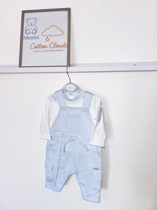 Mintini Blue White Dungaree Set AW25