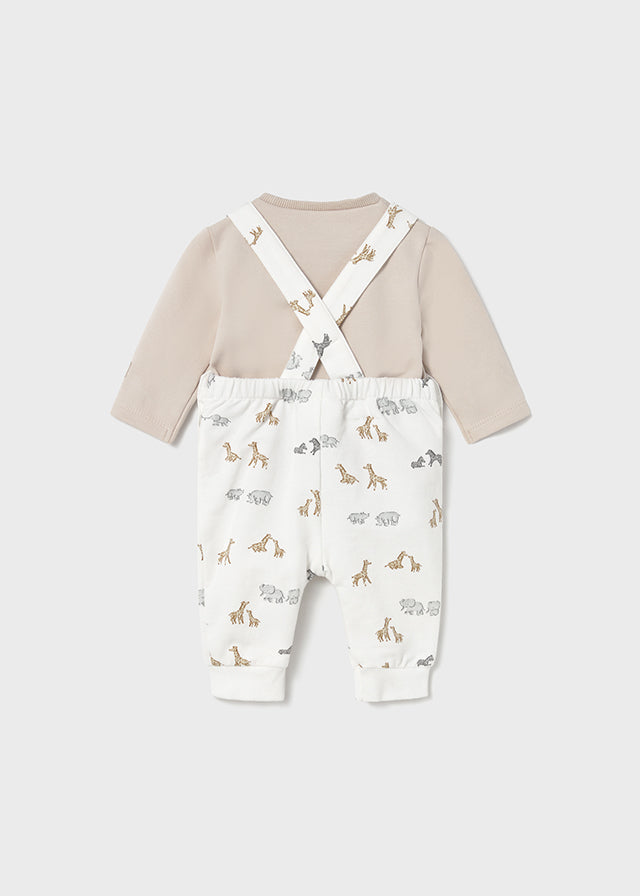 Mayoral Beige Safari Dungaree Set